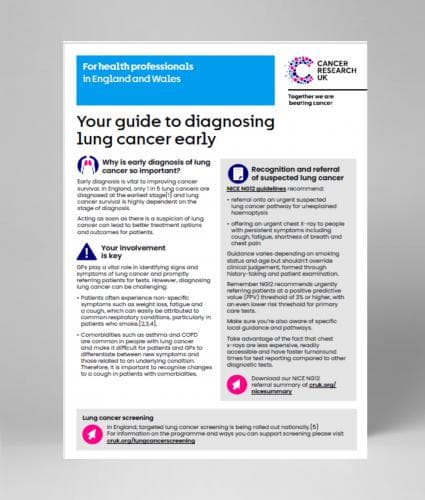 Image of a lung cancer early diagnosis guide.